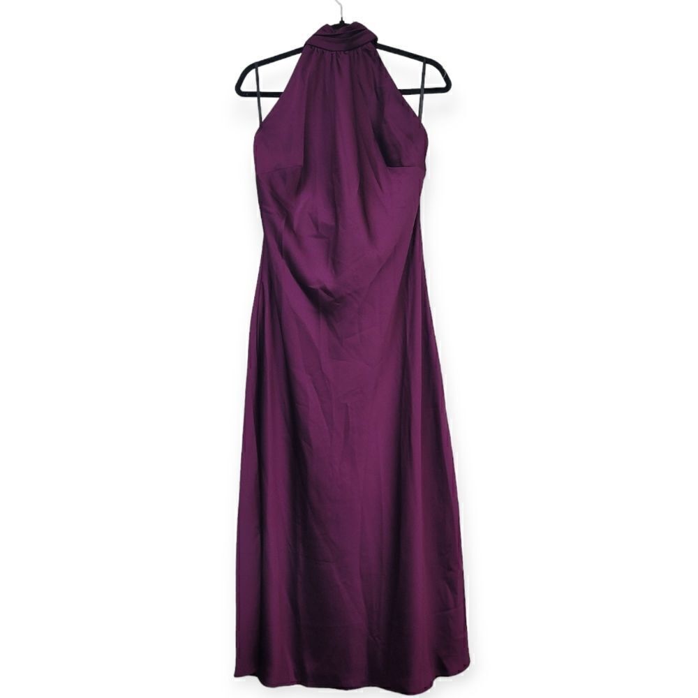 Lovers & Friends Raya midi dress Size Xl Halterneck Satin Revolve - Picture 9 of 9